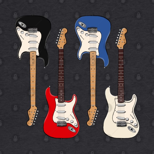 Four Stratocasters by saintchristopher